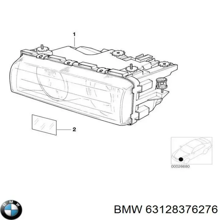 Фара правая 63128372098 BMW