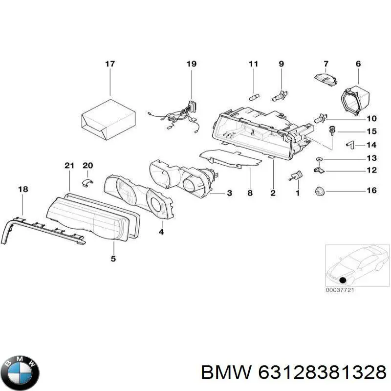 Стекло правой фары на Бмв 7 E38 (BMW 7)