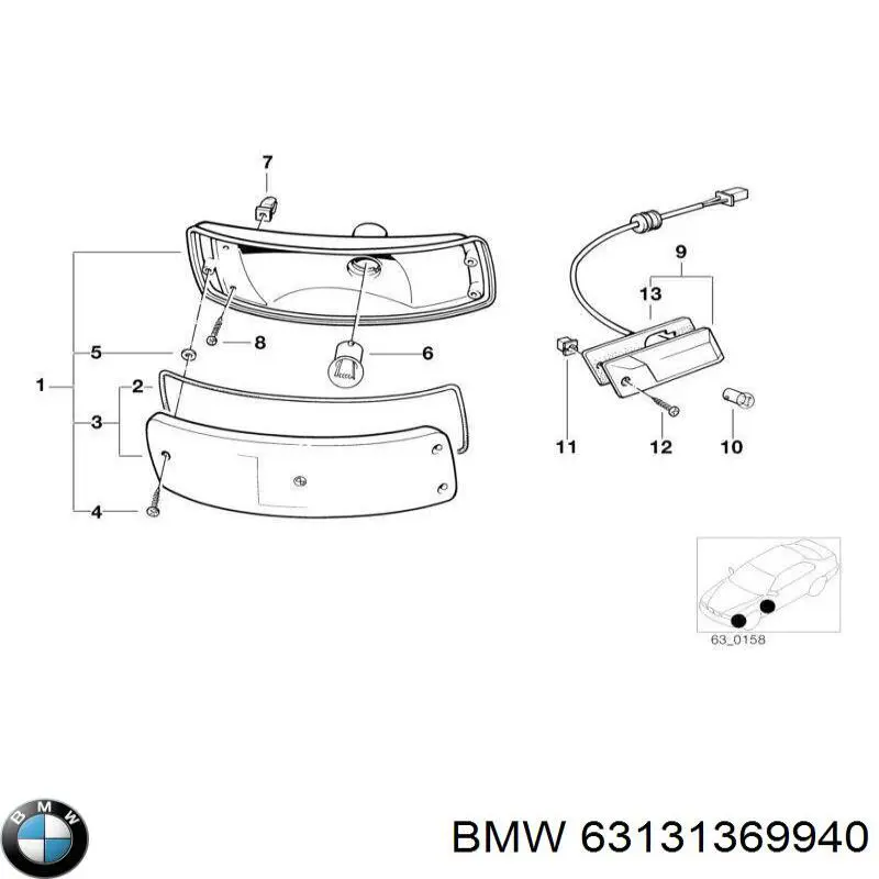 Стекло указателя поворота, правый BMW 63139069124 цена, от 70.55 USD