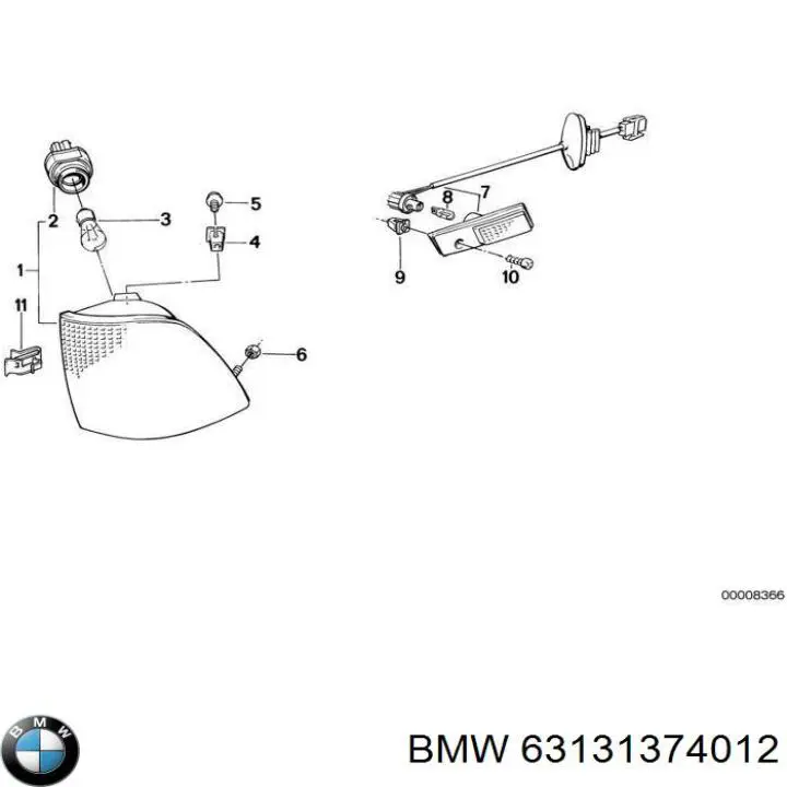 63131374012 BMW указатель поворота правый