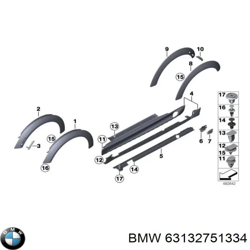 Габарит задний боковой правый BMW 63132751334 цена, от 42.69 USD