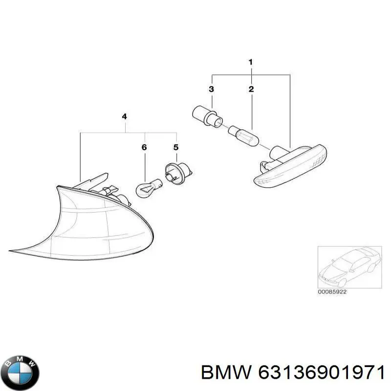 63136901971 BMW указатель поворота левый