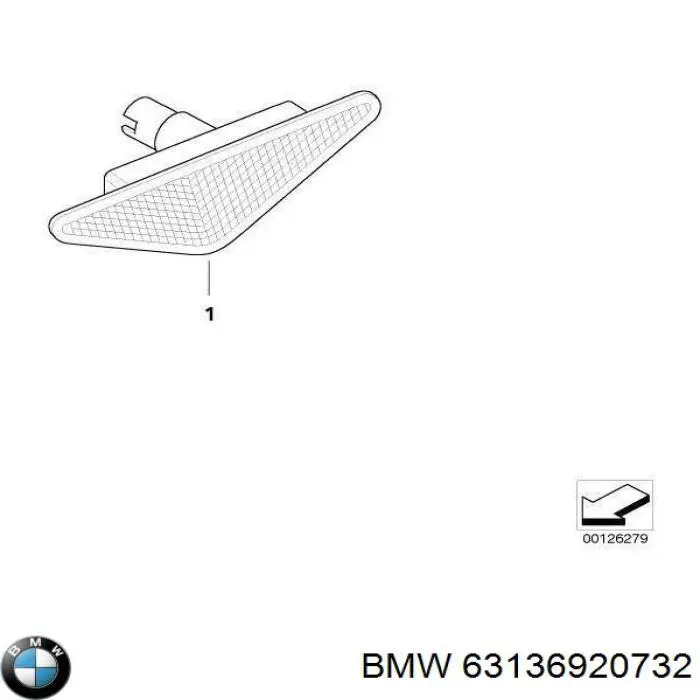 63136920732 BMW повторитель поворота на крыле правый