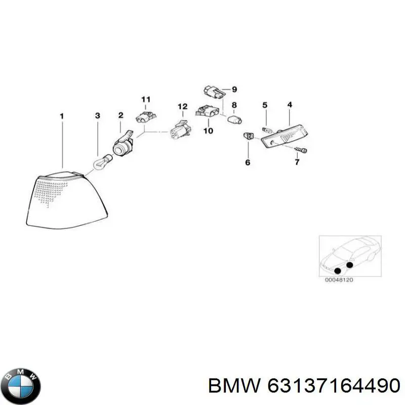 Повторитель поворота на крыле правый BMW 63137164490