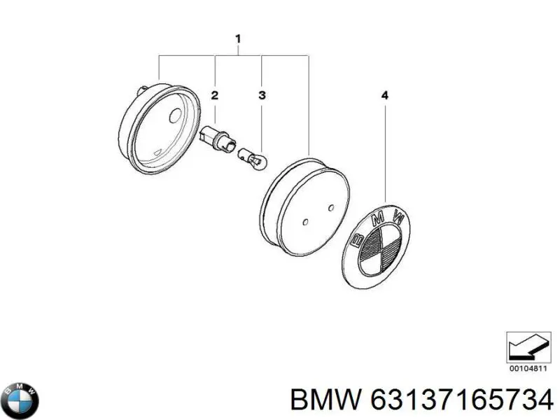 Повторитель поворота на крыле 63137165734 BMW