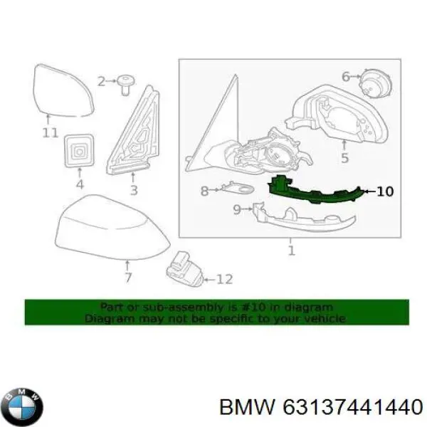 Купить 7441440 BMW Указатель поворота зеркала правый
