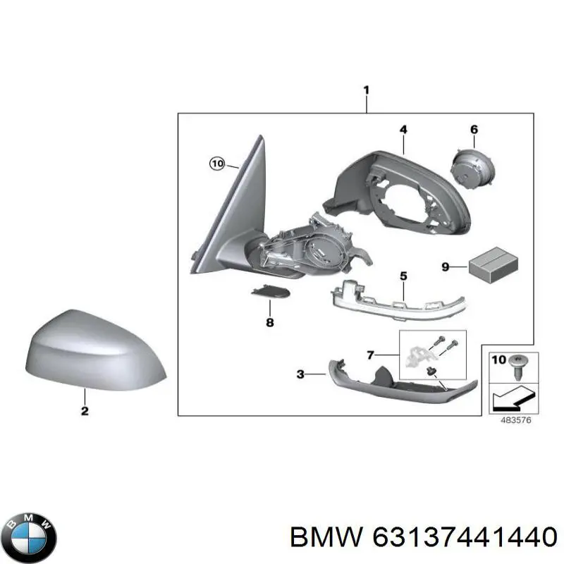 Указатель поворота зеркала, правый BMW 7441440 цена, от 62.85 USD