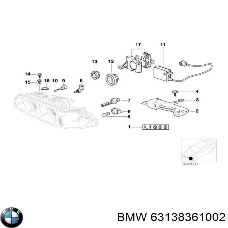 Купить 63138361002 BMW Цоколь (патрон) лампочки указателя поворотов