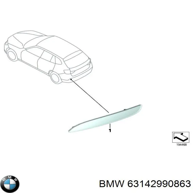 63142990863 BMW катафот (отражатель заднего бампера левый)