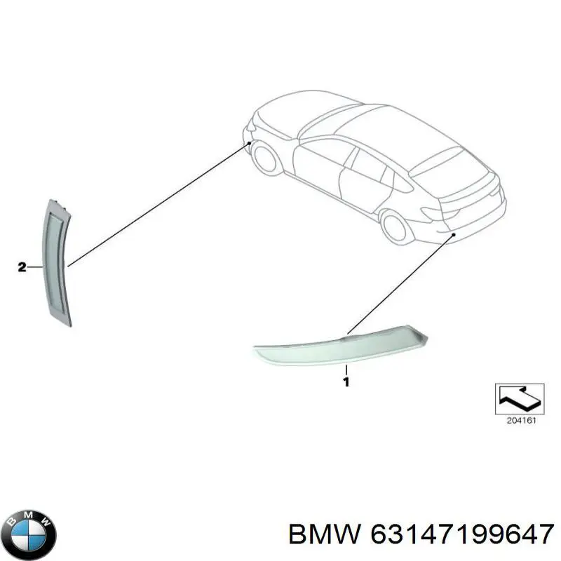 Катафот (отражатель) заднего бампера левый на BMW 5 (F07) купить.
