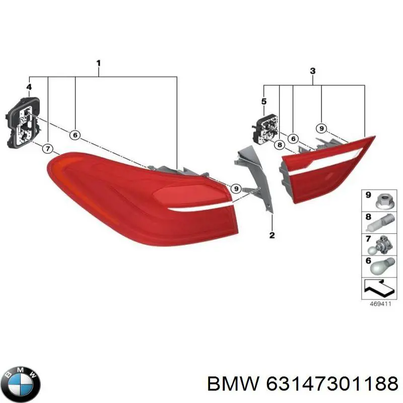Отражатель бампера заднего правый AND 30945118 цена, от 9.96 USD