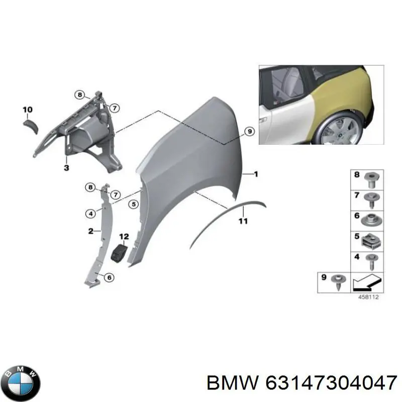 Габарит задний боковой левый BMW 63147304047 цена, от 88.53 USD