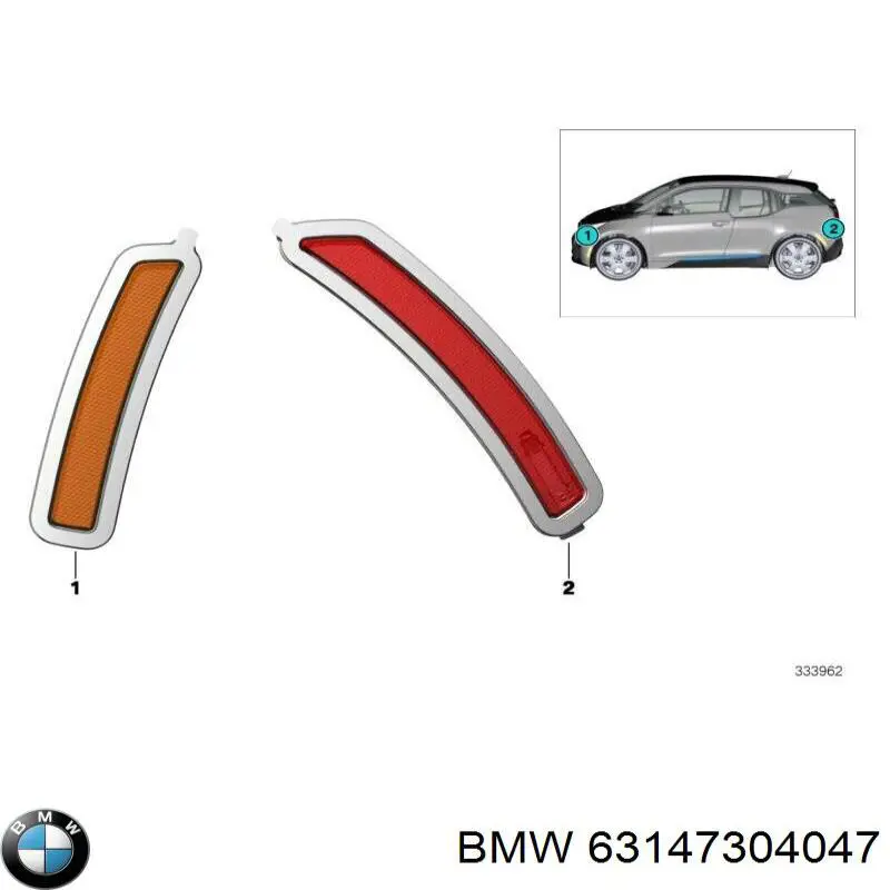 63147304047 BMW Габарит задний боковой левый