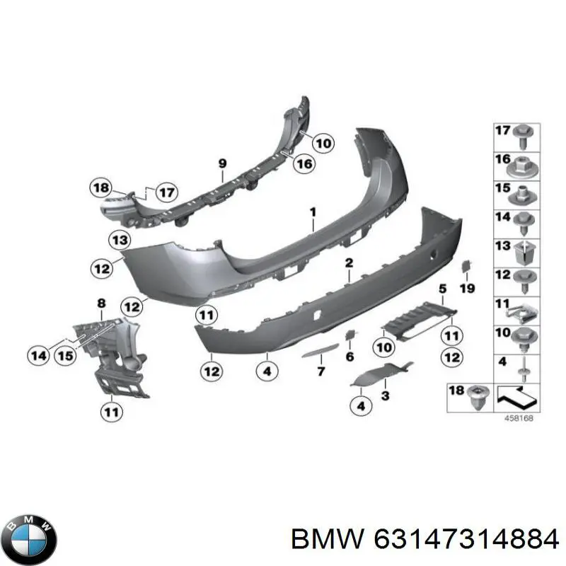 Retrorrefletor (refletor) do pára-choque traseiro direito para BMW X1 (E84)