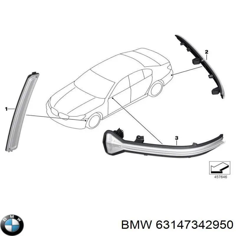 63147342950 BMW Правый катафот бампера