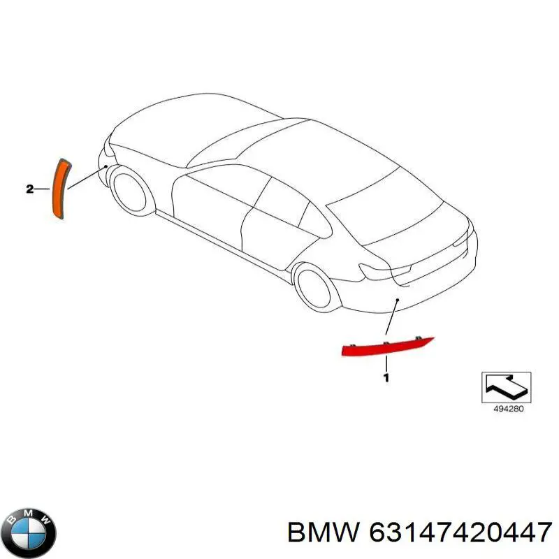 63147420447 BMW Левый катафот бампера