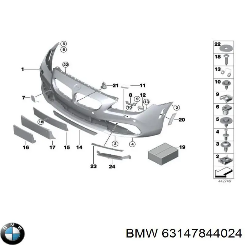 Отражатель бампера заднего правый BMW 63147844024 цена, от 19.00 USD