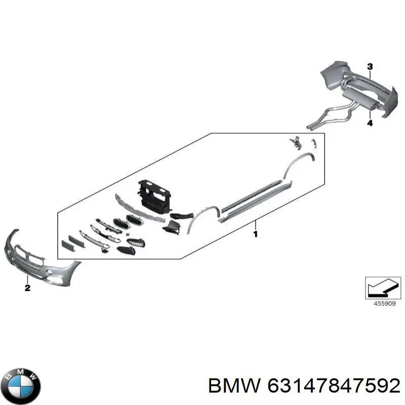 Купить 7847592 BMW Правый катафот заднего бампера
