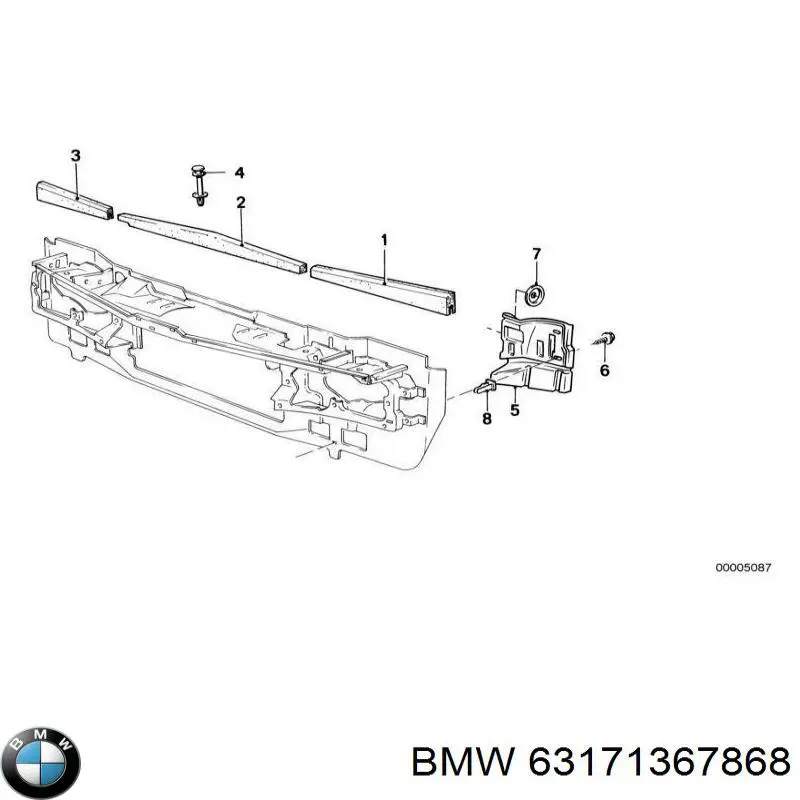 Пистон (клип) крепления молдинга двери BMW 63171367868 цена, от 0.53 USD