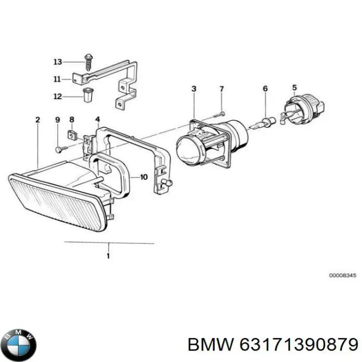 Фара противотуманная левая 63171390879 BMW