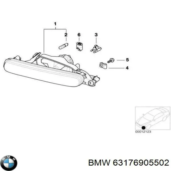 Фара противотуманная правая 69055020 BMW
