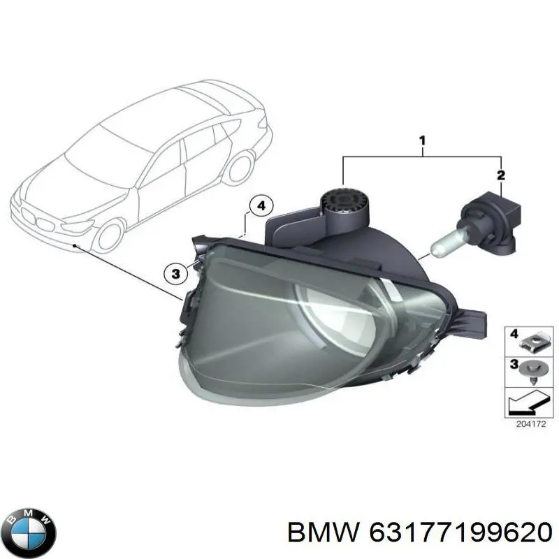 Купить 63177199620 BMW Туманка правая