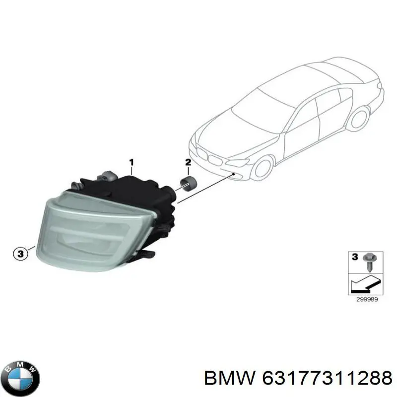 Фара противотуманная правая BMW 63177311288