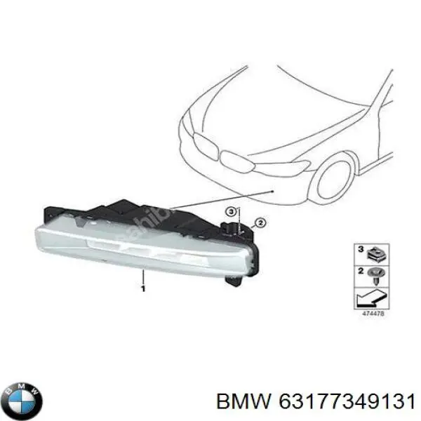 63177349131 BMW Противотуманная фара левая