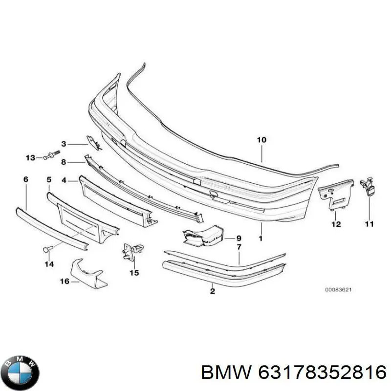 Soporte, faro antiniebla derecho 63178352816 BMW