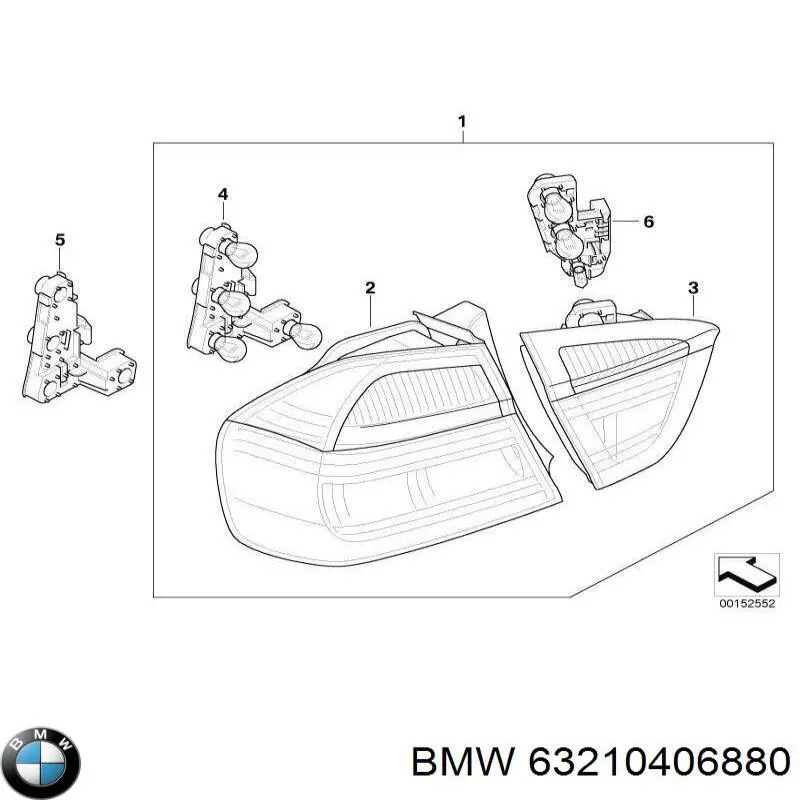 Фонарь задний правый внешний 63210406880 BMW