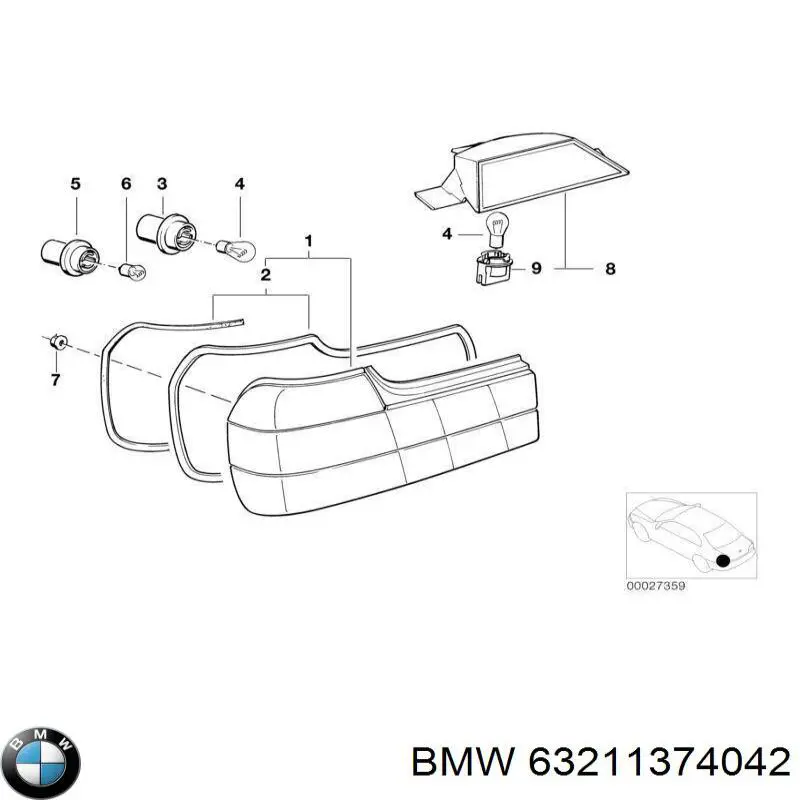 63211374042 BMW lanterna traseira direita