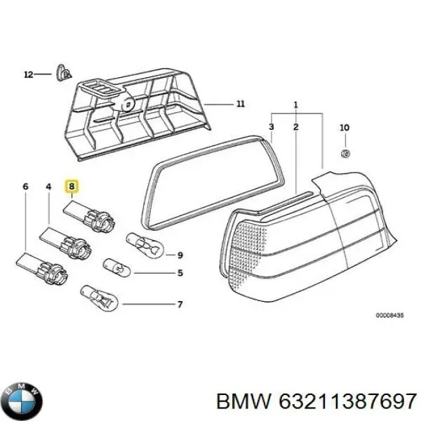 Указатель поворота правый 63211387697 BMW