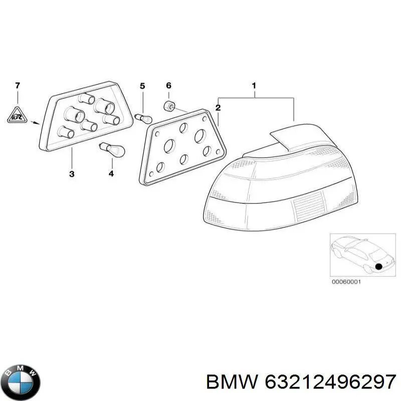 63212496297 BMW фонарь задний левый