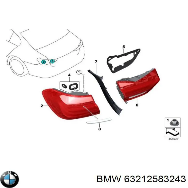 Фонарь задний левый внутренний 7342967 BMW