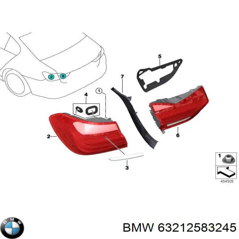 63212583245 BMW Задняя левая внутренняя фара