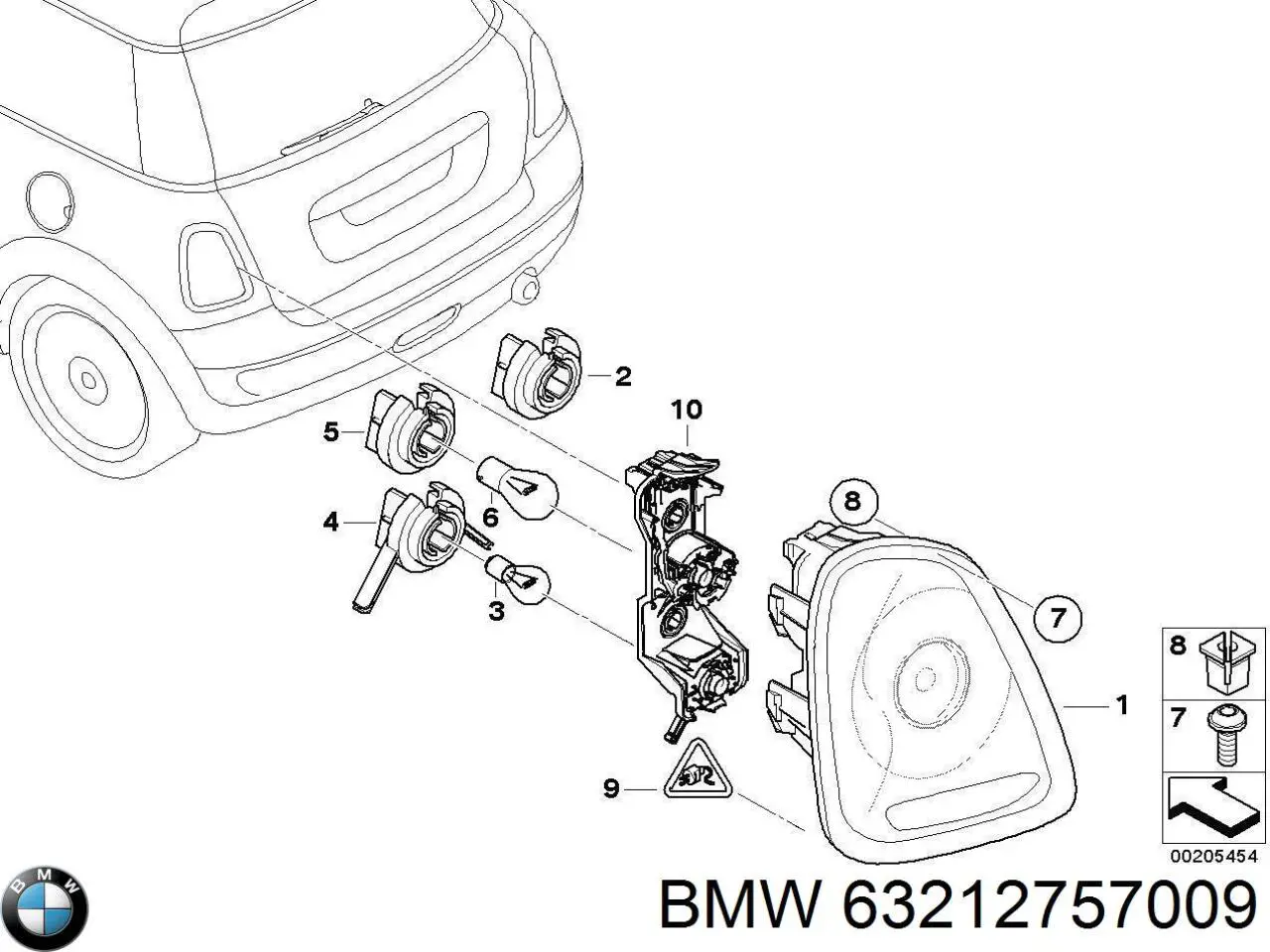 Фонарь задний левый 63212751307 Market (OEM)