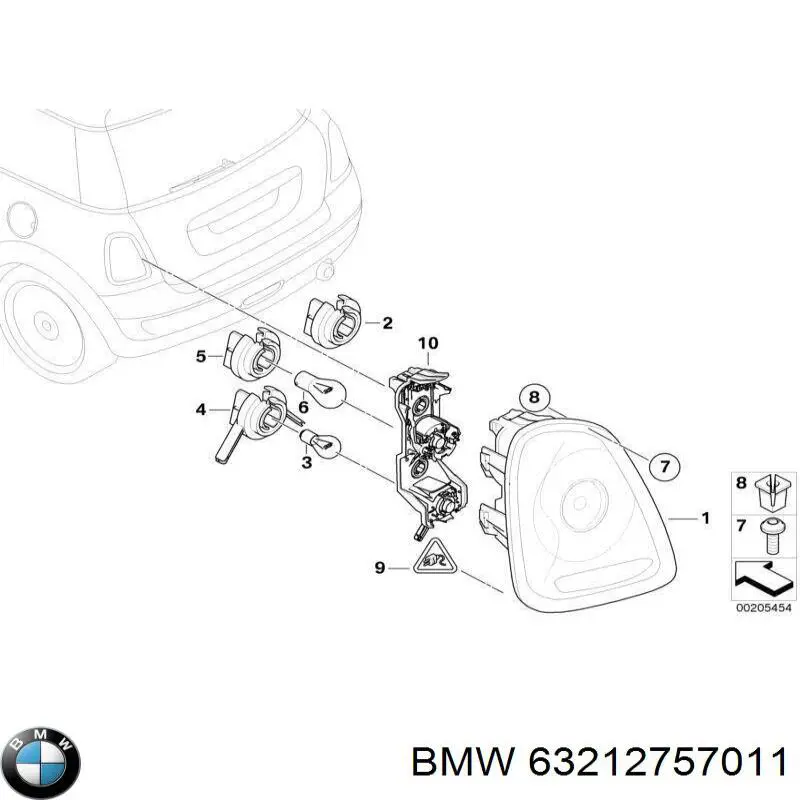 Фонарь задний левый 63212753625 BMW