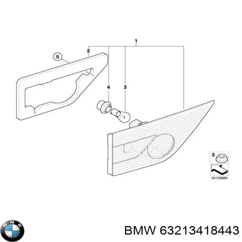 Фонарь задний левый внутренний 63213414013 BMW