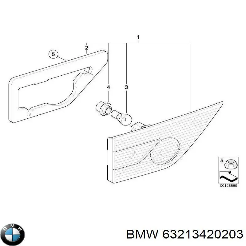 Фонарь задний левый, внутренний BMW 63213420203 цена, от 50.68 USD