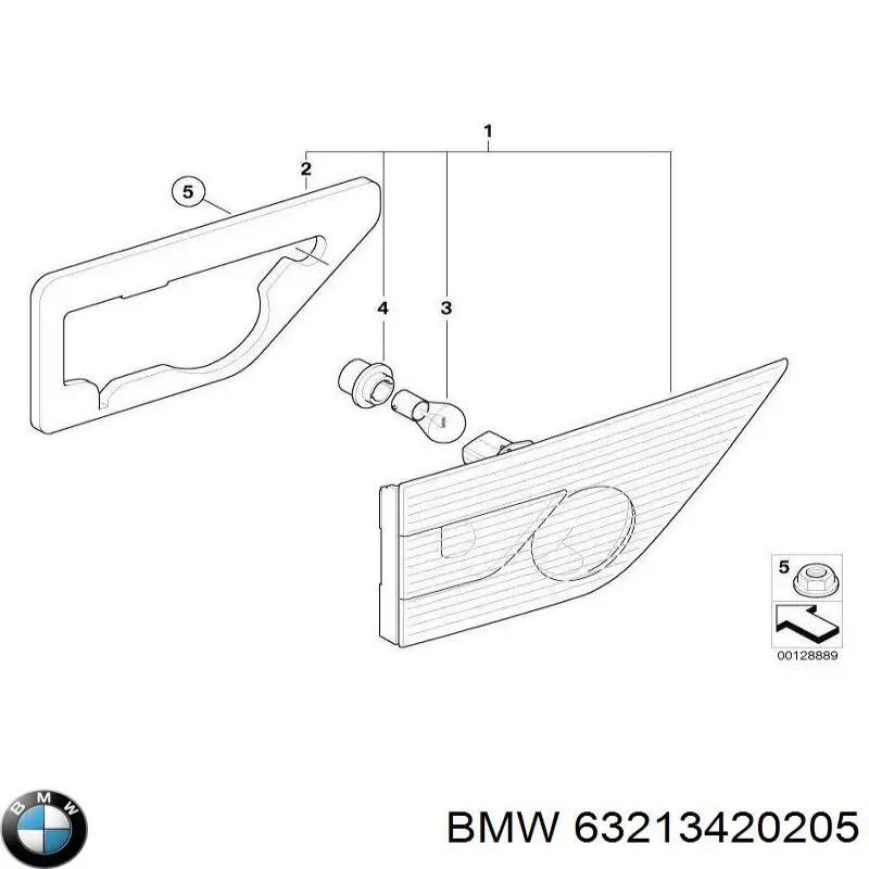 Фонарь задний левый внутренний 63213420205 BMW