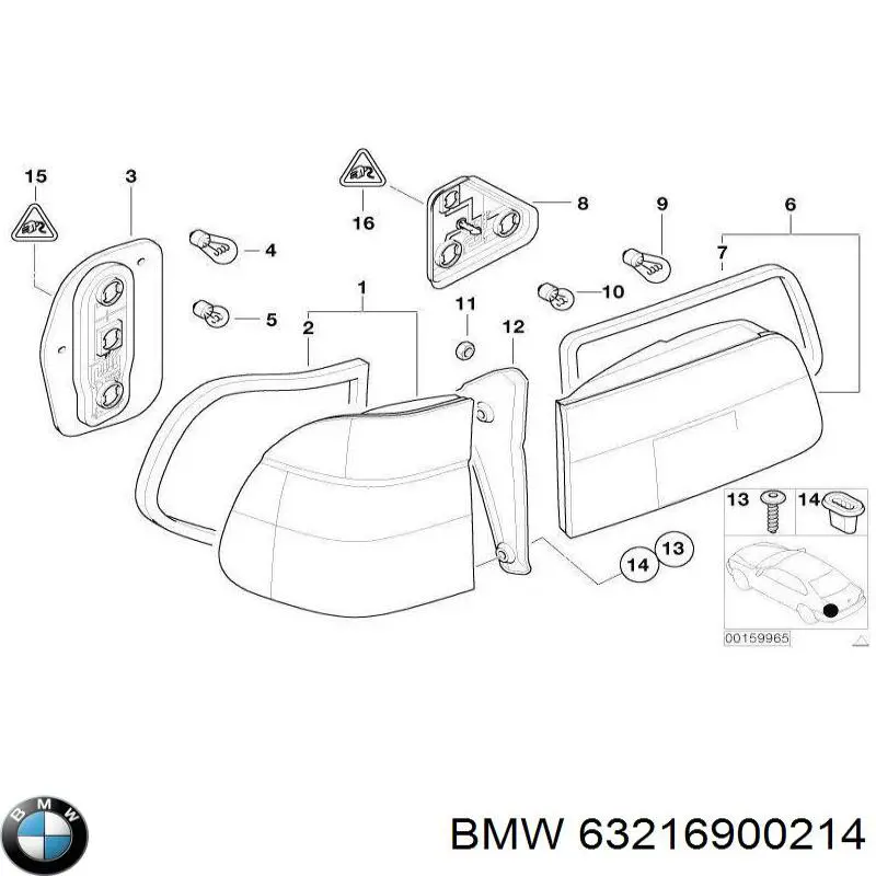 Фара задняя правая внешняя BMW 63216900214 цена, от 12.67 USD