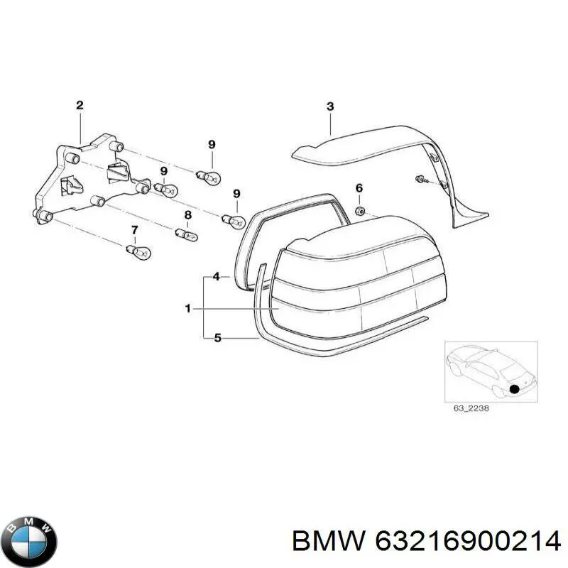 Фонарь задний правый на BMW 5 (E39) купить.