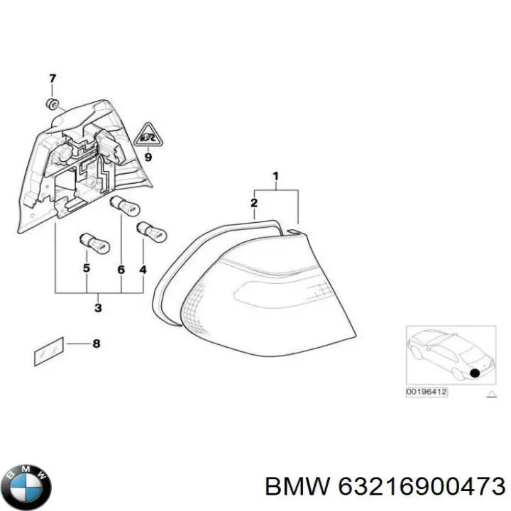 Купить 63216900473 BMW Стоп задний