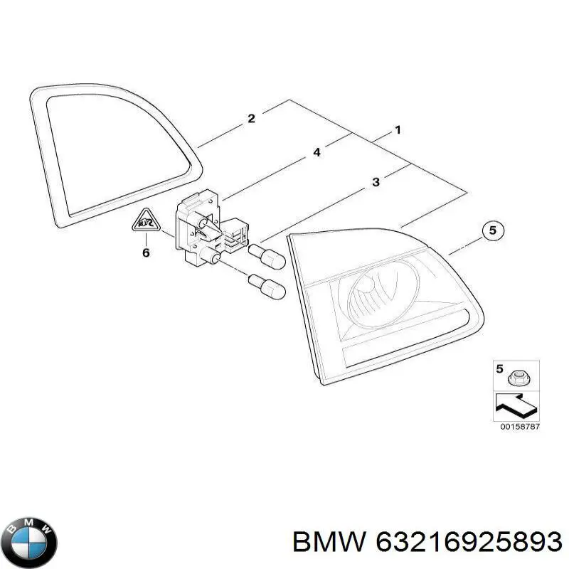 Фонарь задний левый, внутренний BMW 63216925893 цена, от 20.34 USD
