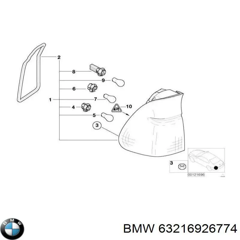 Уплотнитель фонаря заднего внешнего на BMW X5 (E53) купить.