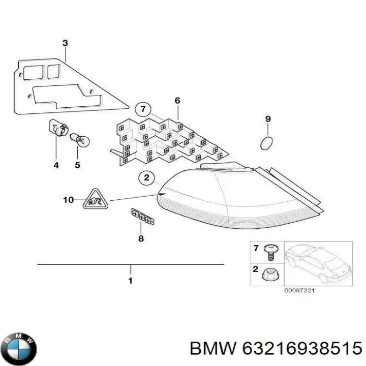 Задняя левая фара BMW 63216938515 цена, от 464.49 USD