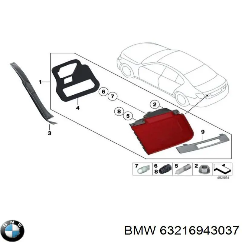 Указатель поворота правый 63216943037 BMW