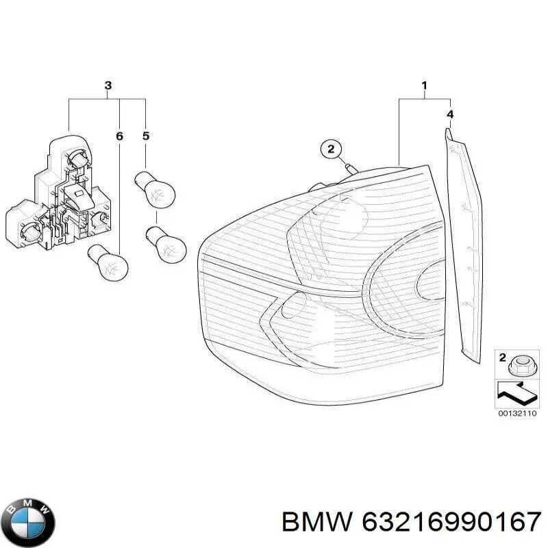 63216990167 BMW фонарь задний левый внешний