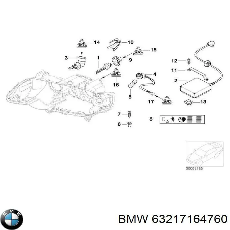 63217164760 BMW лампочка переднего габарита