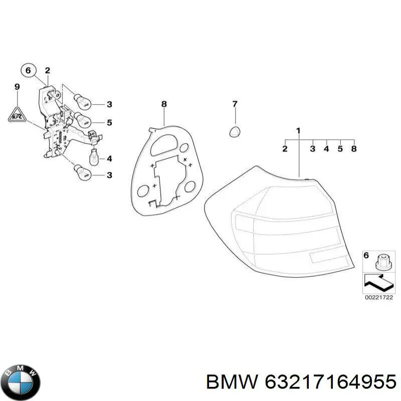 Задняя левая фара BMW 63217164955 цена, от 75.65 USD